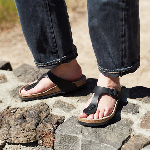 Rosa Oiled Leather Sandal - Black