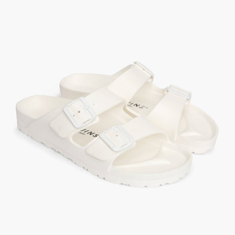 White EVA waterproof sandals with two foot straps