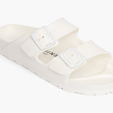 White EVA waterproof sandals with two foot straps