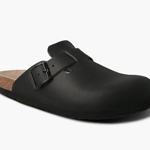 Black Leather Clog