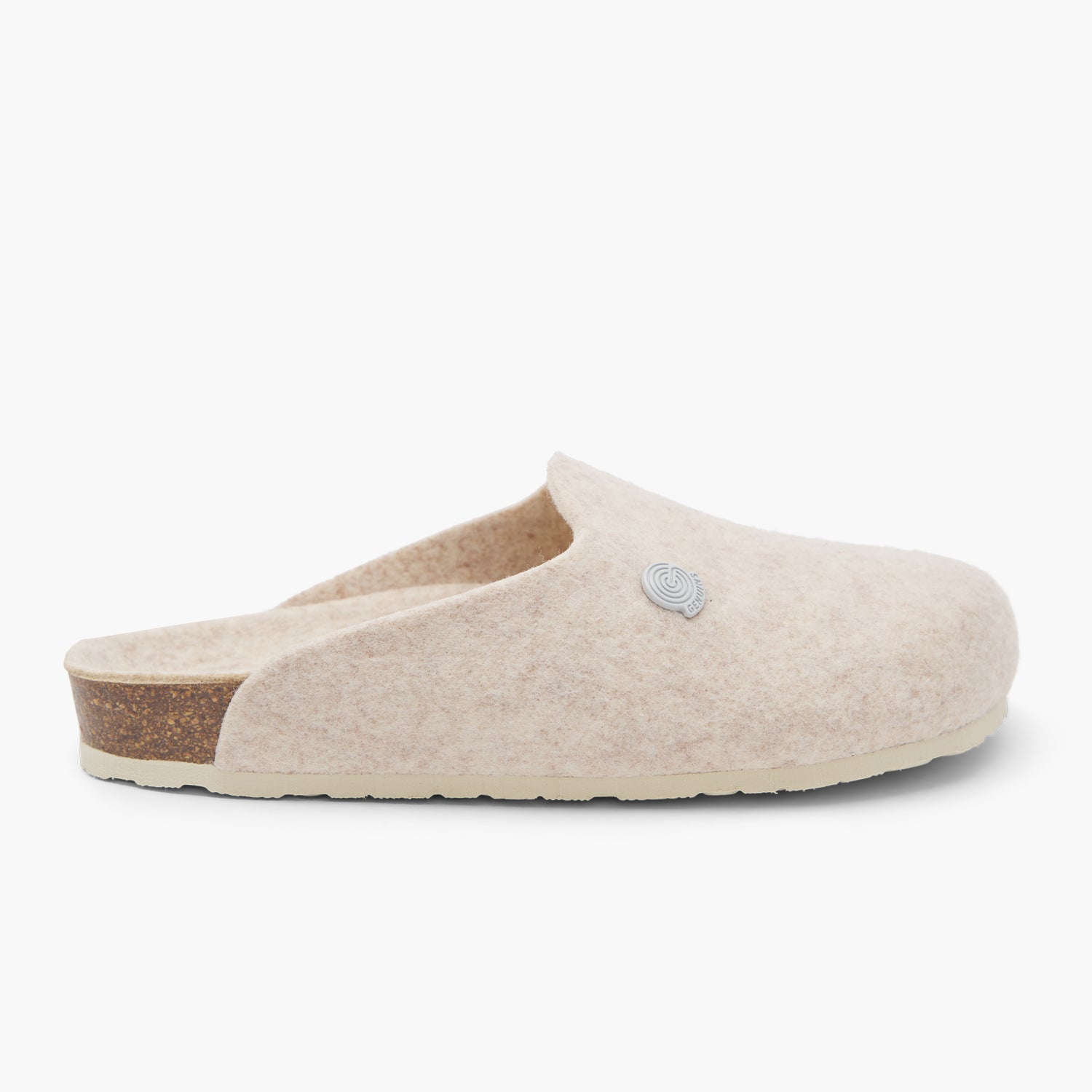 Beige felt clog slipper