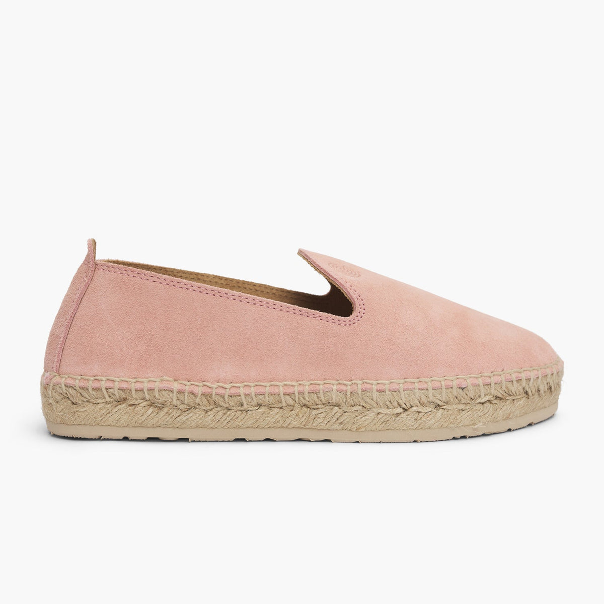 Pink velour leather espadrille shoe