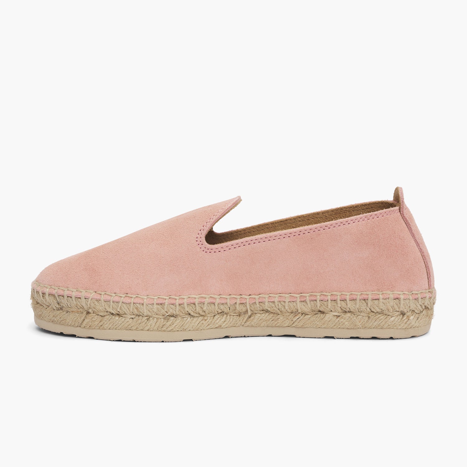 Pink velour leather espadrille shoe