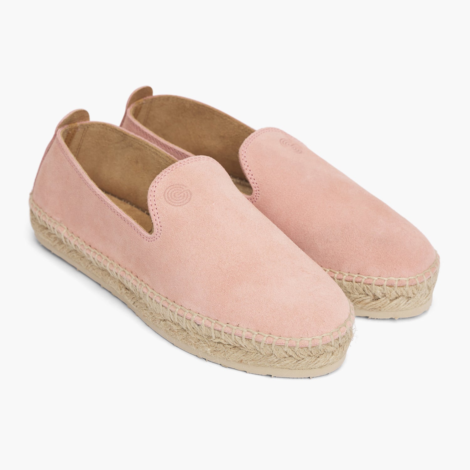 Pink velour leather espadrille shoes